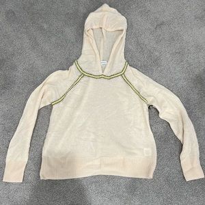 White and Warren 100% cashmere -  Crochet Raglan Hoodie
Pearl White Combo